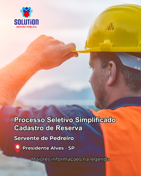 Anúncio da vaga para ajudante de pedreiro em Presidente Alves